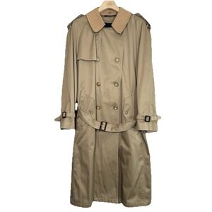 Vintage Chaps Ralph Lauren Trench Coat Mens 42R Double Breasted Lined Belted